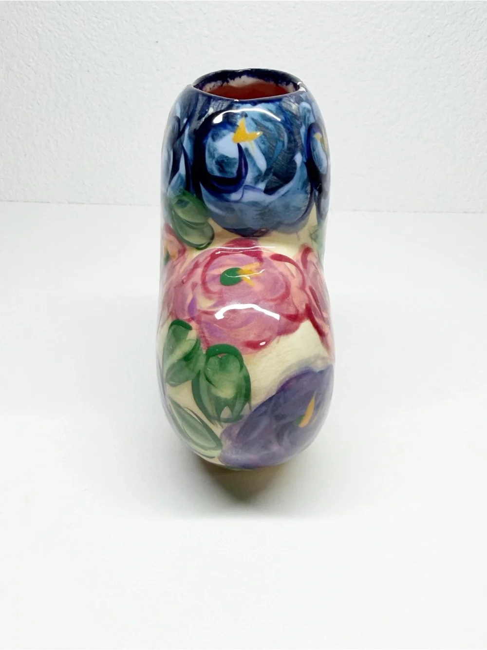 Vintage Lesal Hand Painted Floral Heart Vase